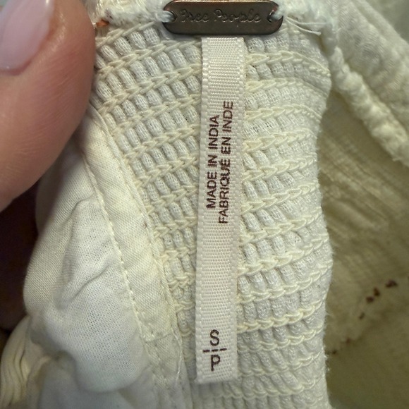 Babydoll Mini Dress Free People Smocked Puff Sleeve Square Neck S Boho Festival - Picture 3 of 11